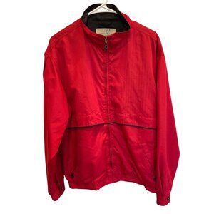 Vintage Cutter & Buck Jacket Red Lightweight Casual Lined Mens size M Cotton Ble
